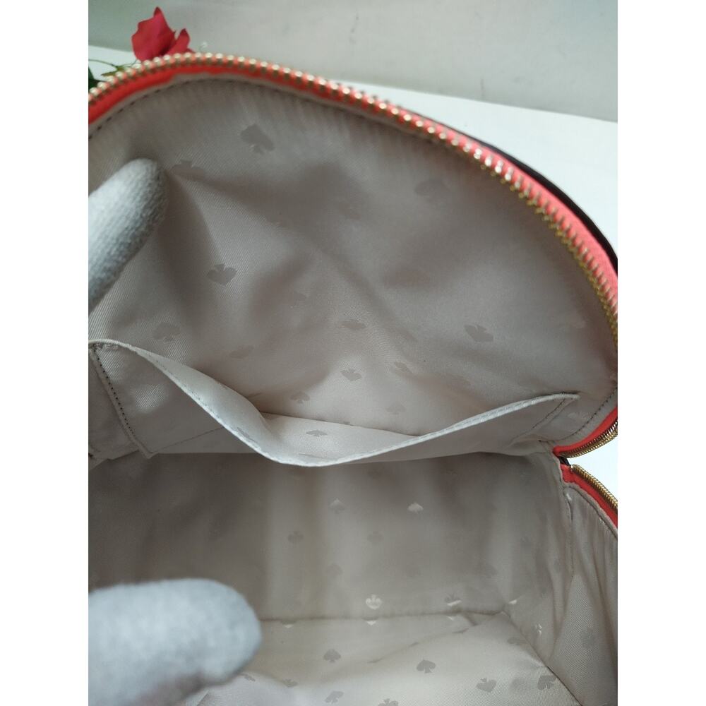 Kate Spade New York Jackson Coral Red Pebbled Leather Zipper Top Handle Backpack - Picture 10 of 16